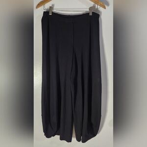Alembika Pants Women Sz 4=14 Black Knit Wide Leg Balloon Crop Avant Garde Lounge